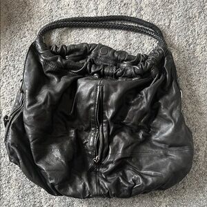 Elegant Black Leather Hobo Bag